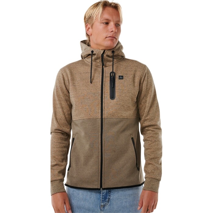 2024 Rip Curl Mens Anti Series Departed Zip Fleece CFEDB9 - Sand Dune